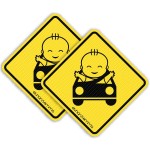 Ethan & Emma Baby On Board Sticker for Cars - See-Thru Safety Stickers - Unobstructed View, Removable and Will Not Fade - Stays On, Works with Tinted Window - Two Stickers Per Pack