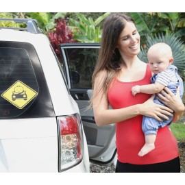Ethan & Emma Baby On Board Sticker for Cars - See-Thru Safety Stickers - Unobstructed View, Removable and Will Not Fade - Stays On, Works with Tinted Window - Two Stickers Per Pack