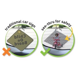 Ethan & Emma Baby On Board Sticker for Cars - See-Thru Safety Stickers - Unobstructed View, Removable and Will Not Fade - Stays On, Works with Tinted Window - Two Stickers Per Pack