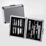 World No.1 THREE SEVEN 777 Manicure Pedicure All-in-One Grooming Kit - Nail Clippers (11 PC, TS-16000VC) Hard Case International Version (Silver)