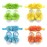 ALLYDREW Baby Girl Barefoot Flower Sandals & Headbands Set Chiffon Flower Baby Sandals - Sunshine (set of 4),One Size