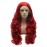 Lushy Wavy Long 26inch Red Heat Resistant Heavy Density Realistic Synthetic Lace Front Wig