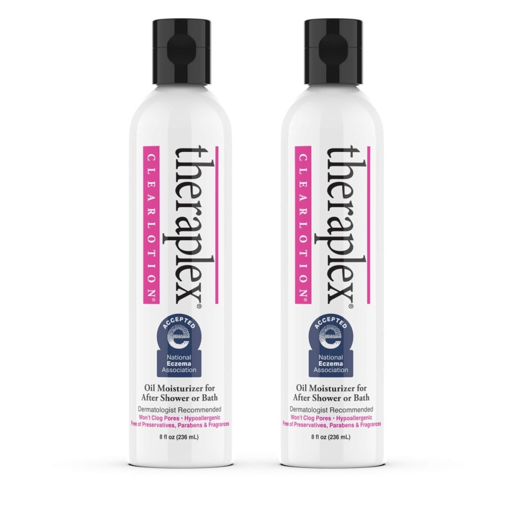 Theraplex Clear Emollient Lotion (8 oz) - No Parabens or Preservatives, Noncomedogenic and Hypoallergenic, Fragrance Free, Dermatologist recommended (2 Pack - Pour)