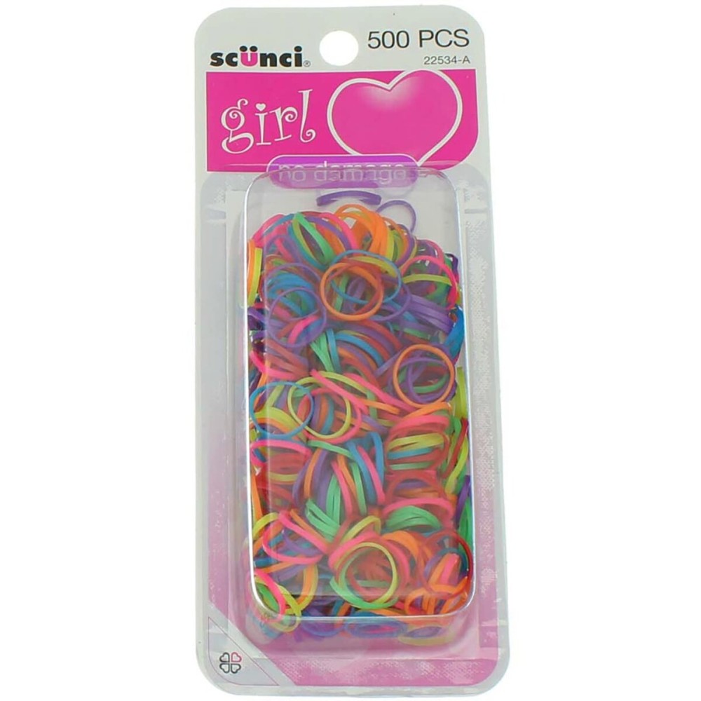 Scunci Girl No Damage Polyband Elastics 500 ea (Pack of 2)