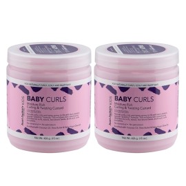 Aunt Jackie\'s Kids Baby Curls, Moisture Rich Curling and Twisting Custard for Naturally Curly, Coily and Wavy Hair, 15 oz, 2 Pack