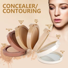 FantasyDay 5 Colors Long-Lasting Lightweight Multi-layer Matte Loose Setting Powder Pressed Face Makeup Concealing Shading Powder Foundation for All Skin Tones, Minimizes Fine Lines & Imperfections FantasyDay 5 Colors Long-Lasting Lightweight Multi-layer Matte Loose Setting Powder Pressed Face Makeup Concealing Shading Powder Foundation for All Skin Tones, Minimizes Fine Lines & Imperfections