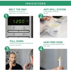 Yoffee Nose Wax Kit - Natural Bio-Beeswax & Aloe Vera Made Nose Waxing Kit for Men & Women - 10 Reusable Nostril Waxing Sticks - Painless Nose Hair Wax Removal - - Paraben & Phthalates Free