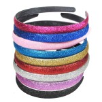 lasenersm Girls/Women Mixed Color Glitter Headband Headwear Hairband or Hair Hoop Set of 9