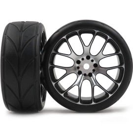 hobbysoul 4pcs New RC 1/10 On Road Tires Soft & Alloy Aluminum Rims Hex 12mm