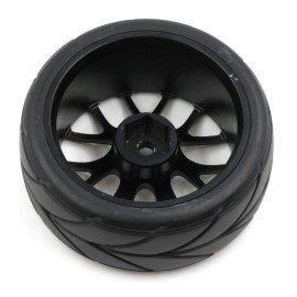 hobbysoul 4pcs New RC 1/10 On Road Tires Soft & Alloy Aluminum Rims Hex 12mm