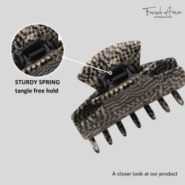 French Amie Chic Opera Small 2 Handmade Celluloid Jaw Hair Claw Clip Clamp Clutcher for Women and Girls, Made in France (Opera)