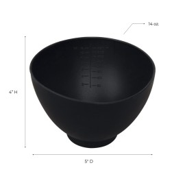 ForPro Professional Collection Silicone Mixing Bowl, Black, Flexible, Odorless, for Mixing Facials, Massage, Body & Other Products, 14 oz