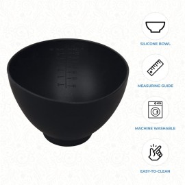 ForPro Professional Collection Silicone Mixing Bowl, Black, Flexible, Odorless, for Mixing Facials, Massage, Body & Other Products, 14 oz