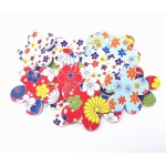 yueton 20pcs Flower Shape Colorful Printing Style Double Sided Nail Files Emery Board Cosmetic Manicure Pedicure Tool