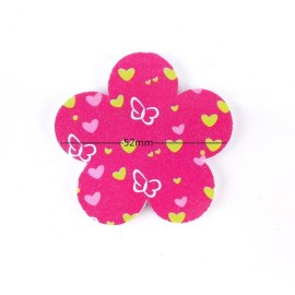yueton 20pcs Flower Shape Colorful Printing Style Double Sided Nail Files Emery Board Cosmetic Manicure Pedicure Tool
