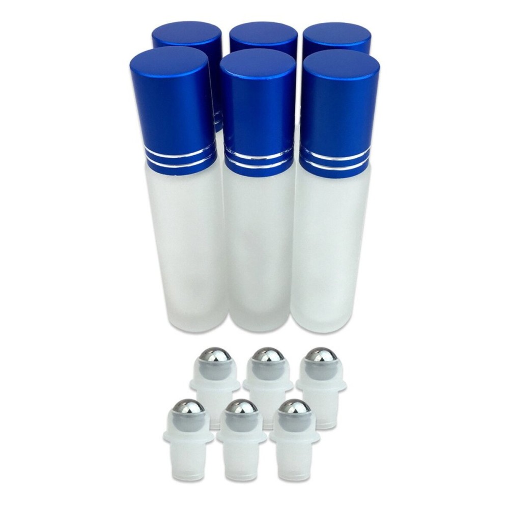 Beauticom Glass Roll on Bottle 10ml ~ 1/3 oz with Metal Cap, Stainless Steel Roll Balls for Essential Oil, Aromatherapy, Perfume, Lip Gloss, Lip Balm (BLUE) (6 Bottles per order) Beauticom Glass Roll on Bottle 10ml ~ 1/3 oz with Metal Cap, Stainless Steel Roll Balls for Essential Oil, Aromatherapy, Perfume, Lip Gloss, Lip Balm (BLUE) (6 Bottles per order)
