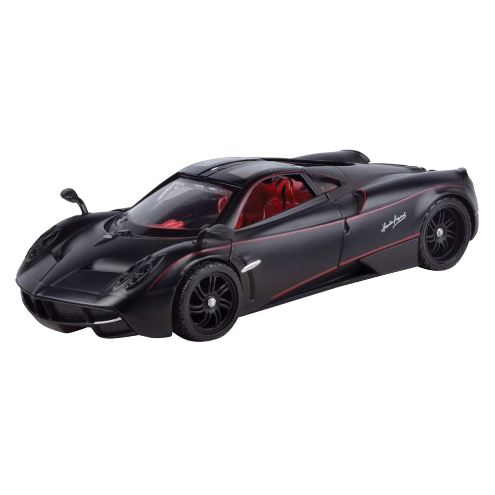 Motormax Pagani Huayra Matt Black with Red Interior 1/24 Diecast Model Car