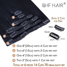18Clip in Remy Human Hair Extensions Double Weft Thick to Ends Jet Black(1) 6pieces 70Grams/2.45oz 18Clip in Remy Human Hair Extensions Double Weft Thick to Ends Jet Black(1) 6pieces 70Grams/2.45oz