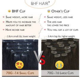 18Clip in Remy Human Hair Extensions Double Weft Thick to Ends Jet Black(1) 6pieces 70Grams/2.45oz 18Clip in Remy Human Hair Extensions Double Weft Thick to Ends Jet Black(1) 6pieces 70Grams/2.45oz