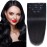 18Clip in Remy Human Hair Extensions Double Weft Thick to Ends Off Black(1B) 6Pieces 70Grams/2.45oz