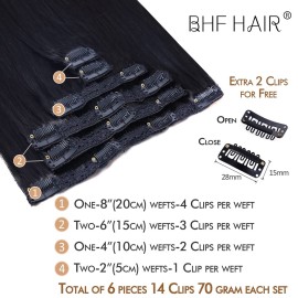 18Clip in Remy Human Hair Extensions Double Weft Thick to Ends Off Black(1B) 6Pieces 70Grams/2.45oz 18Clip in Remy Human Hair Extensions Double Weft Thick to Ends Off Black(1B) 6Pieces 70Grams/2.45oz