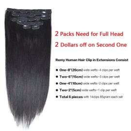 20Real Clip in Hair Extensions Remy Human Hair Double Weft Thick to Ends Off Black(1B) 6pieces 85Grams/2.98oz 20Real Clip in Hair Extensions Remy Human Hair Double Weft Thick to Ends Off Black(1B) 6pieces 85Grams/2.98oz