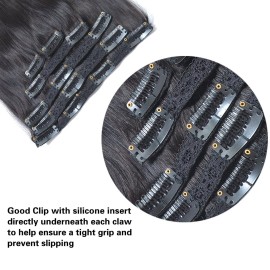 20Real Clip in Hair Extensions Remy Human Hair Double Weft Thick to Ends Off Black(1B) 6pieces 85Grams/2.98oz 20Real Clip in Hair Extensions Remy Human Hair Double Weft Thick to Ends Off Black(1B) 6pieces 85Grams/2.98oz