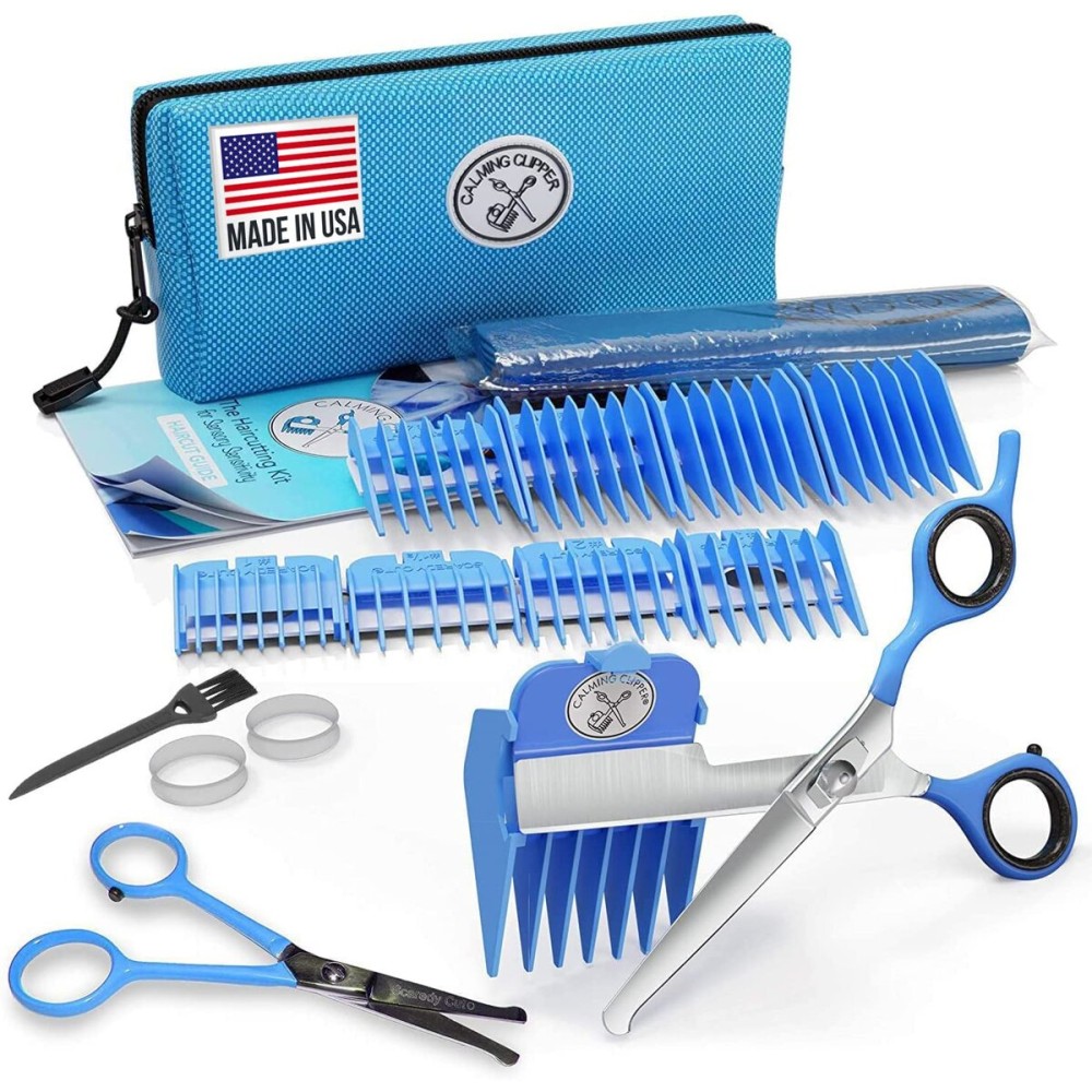 CALMING CLIPPER - The Silent, Gentle Haircutting Kit for Children with Autism and Sensory Sensitivity - Right-Handed, Includes Barber Cape & Safety Scissor CALMING CLIPPER - The Silent, Gentle Haircutting Kit for Children with Autism and Sensory Sensitivity - Right-Handed, Includes Barber Cape & Safety Scissor