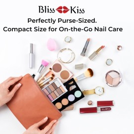 Bliss Kiss Simply Czech Crystal Glass Nail File case and Sleeve | Small Nail File Gentle Nail Files for Natural Nails, Durable Manicure Tool, Perfect Travel Nail File, Emery Boards Alternative