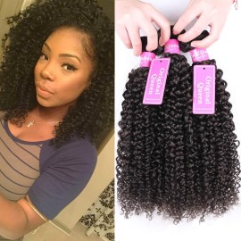 Original Queen 100% Brazilian Unprocessed Virgin Kinky Curly Human Hair Weave 4 Bundles Deep Curly Hair Extensions Mixed Length 18 20 22 24inches