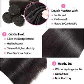 BLACKMOON HAIR Straight Human Hair One Bundle 26 Inch 100% Unprocessed Brazilian Virgin Human Hair Straight Weave Bundles Human Hair Extensions for Black Woman Natural Color BLACKMOON HAIR Straight Human Hair One Bundle 26 Inch 100% Unprocessed Brazilian Virgin Human Hair Straight Weave Bundles Human Hair Extensions for Black Woman Natural Color