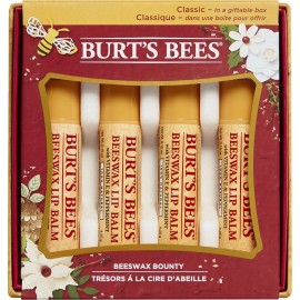Burt\'s Bees Beeswax Bounty Classic Lip Balm Holiday Gift Set, 4 Lip Balms - Original Beeswax