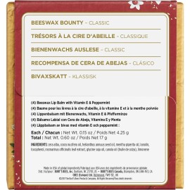 Burt\'s Bees Beeswax Bounty Classic Lip Balm Holiday Gift Set, 4 Lip Balms - Original Beeswax