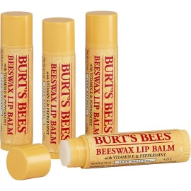 Burt\'s Bees Beeswax Bounty Classic Lip Balm Holiday Gift Set, 4 Lip Balms - Original Beeswax