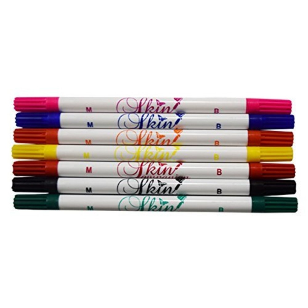 Skin Companion Twin Tip Tattoo Pen - Set of 6 + 1 Pc Free Skin Companion Twin Tip Tattoo Pen - Set of 6 + 1 Pc Free