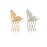 LOVEF 1Pair Delicate Retro Elegant Butterfly Hair Pin Clip Cuff Claw Side Comb, Siver/Gold