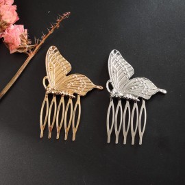 LOVEF 1Pair Delicate Retro Elegant Butterfly Hair Pin Clip Cuff Claw Side Comb, Siver/Gold LOVEF 1Pair Delicate Retro Elegant Butterfly Hair Pin Clip Cuff Claw Side Comb, Siver/Gold