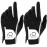 FINGER TEN Men\'s Golf Gloves for Right Left Handed Golfer Rain Grip Value 2 Pack, Golf Glove for Hot Wet Weather No Sweat Black Gray White Blue (Black, Large-Worn on Left Hand)