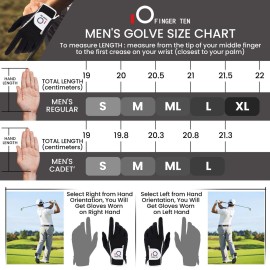 FINGER TEN Men\'s Golf Gloves for Right Left Handed Golfer Rain Grip Value 2 Pack, Golf Glove for Hot Wet Weather No Sweat Black Gray White Blue (Black, Large-Worn on Left Hand) FINGER TEN Men\'s Golf Gloves for Right Left Handed Golfer Rain Grip Value 2 Pack, Golf Glove for Hot Wet Weather No Sweat Black Gray White Blue (Black, Large-Worn on Left Hand)