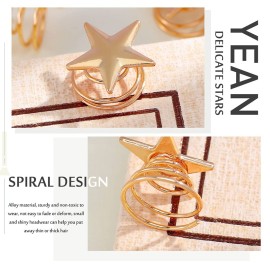 Yean Star Hair Clips Gold Hair Pins 5 Packs Make Up Headpieces for Women and Girls (Gold) Yean Star Hair Clips Gold Hair Pins 5 Packs Make Up Headpieces for Women and Girls (Gold)