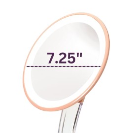JERDON Lighted Tabletop Makeup Mirror - Makeup Mirror with 5X Magnification in Rose Gold Finish - 7.25-inch Round Vanity Mirror - Model JS725RL