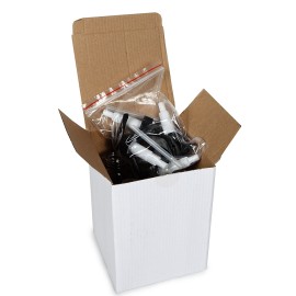 Vivaplex, 4, Large, 8 oz, Empty, Clear Glass Bottles with Black Lotion Pumps