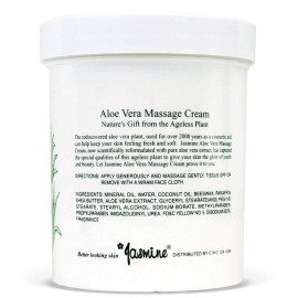 Jasmine Aloe Vera Massage Cream. Keep Your Face and Body Fresh and Soft with Anti-Aging Therapy Cream. Have Deeply Moisturized and Nutrition on Your Skin. Organic Aloe Vera Extract. [400 g / 14.1 Oz]