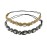 yueton Pack of 2 Handmade Crystal Rhinestone Beads Elastic Headband Hair Band Women Hair Accessories (Navy blue + Gold)