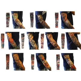 Ewanda store 20pcs Set Fake Temporary Tattoo Sleeves Body Art Arm Stockings Accessories - Designs Tribal,Dragon,Skull,and Etc.