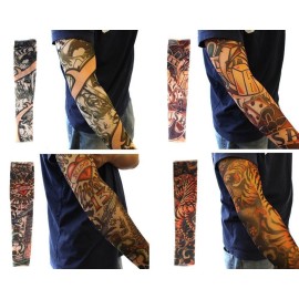 Ewanda store 20pcs Set Fake Temporary Tattoo Sleeves Body Art Arm Stockings Accessories - Designs Tribal,Dragon,Skull,and Etc.