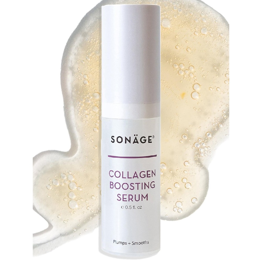 Sonage Collagen Boosting Serum: Vegan Anti-Aging Face Serum | Plumps, Smooths, Minimizes Pores, Wrinkles (15 ml)