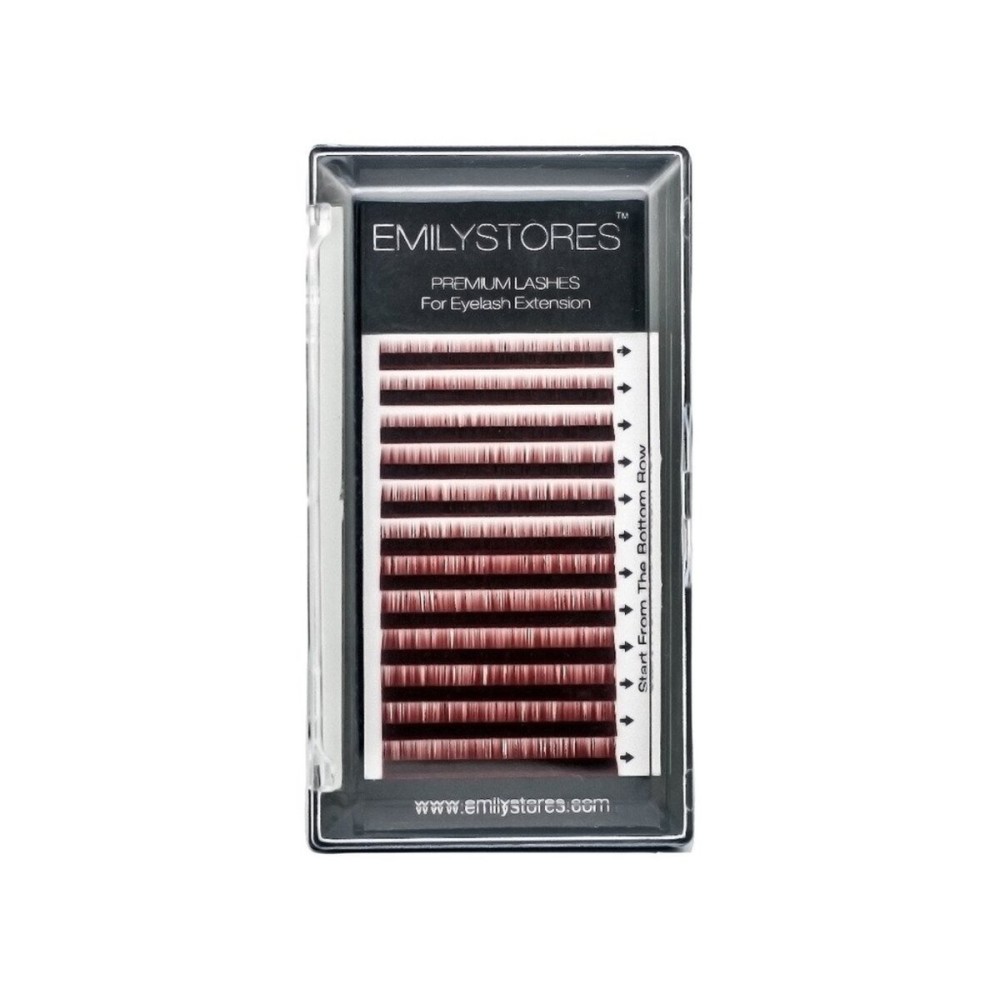 EMILYSTORES Lash Eyebrow Extensions Color Light Brown Thickness 0.10 mm Length 5/6/7/8MM Mixed Sizes 1 Tray