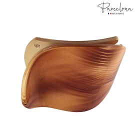 Parcelona France Onde Beige Waves 2 3/4 Celluloid Side Slide in Secure Grip Hair Up do Hinge Duck Hair Claw for Women and Girls
