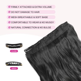 REECHO 18 1-Pack 3/4 Full Head Curly Wavy Clips in on Synthetic Hair Extensions HE008 Hairpieces for Women 5 Clips 4.0 Oz per Piece - Natural Black REECHO 18 1-Pack 3/4 Full Head Curly Wavy Clips in on Synthetic Hair Extensions HE008 Hairpieces for Women 5 Clips 4.0 Oz per Piece - Natural Black